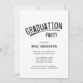 Afstuderen White Grunge Lettered Photo Announction Aankondiging (Achterkant)