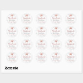 Afstuderen White marble Roos Gold Afstudeerder Pet Ronde Sticker (Vel)