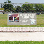Afstuderen White Opal 1 Foto gefeliciteerd Spandoek (Insitu)