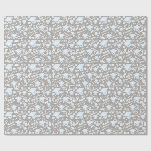 Afstuderen White Opal Chic Polka Dot Afstuderen Cadeaupapier (Vlak)