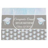 Afstuderen White Opal Pattern Trendy Congrates Groot Cadeauzakje (Voorkant)