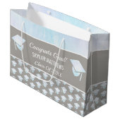 Afstuderen White Opal Pattern Trendy Congrates Groot Cadeauzakje (Voorkant Gekanteld)