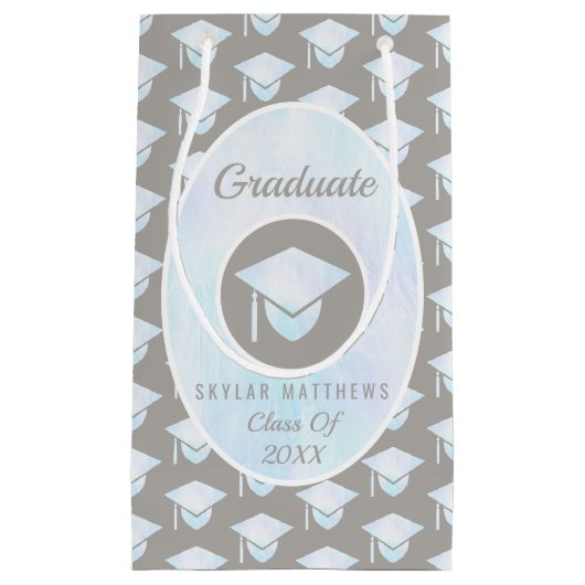 Afstuderen White Opal Trendy Pattern Afstuderen Klein Cadeauzakje (Voorkant)