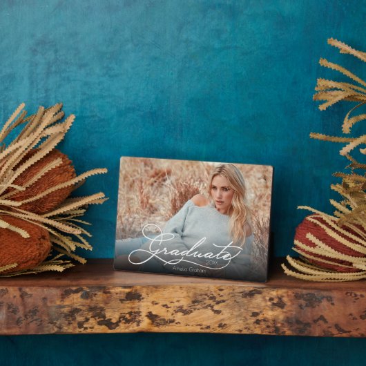Afstuderen White Script Foto Fotoplaat (Zijkant)