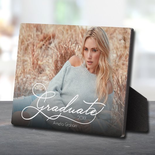 Afstuderen White Script Foto Fotoplaat