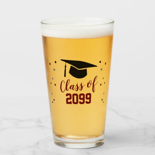 Afstuderen wijnklasse per jaar glas (Voorkant gevuld)