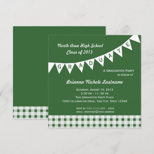 Afstuderen wimpel vlag veranderlijke kleur kaart (Voorkant / Achterkant)