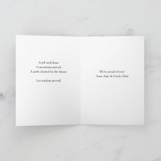 Afstuderen Wise Uil Inspirerend aanmoediging Kaart (Binnen)