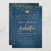 Afstuderen, Wish Upon the Stars Uitnodiging, Blauw Kaart (Voorkant / Achterkant)