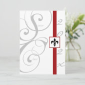 Afstuderen wit en rood met rollint kaart (Staand voorkant)