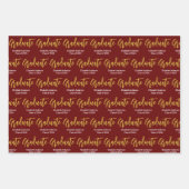 Afstuderen Wit Goud Afstudeerder Naam Klasse van 2 Inpakpapier Vel (Voorkant 3)