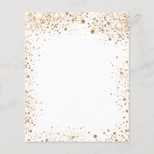 Afstuderen wit goud glitter budget uitnodiging flyer (Achterkant)