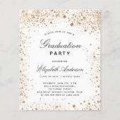Afstuderen wit goud glitter budget uitnodiging flyer (Voorkant)