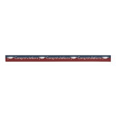 Afstuderen Wit Pet Rood Blauw School Kleuren Grosgrain Lint (Voorkant)