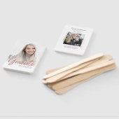 Afstuderen Wit Rose Gold Script Afstudeerder Foto' Handwaaier (Niet-gemonteerd)