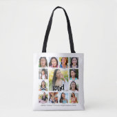 Afstuderen Wit Zwart K-12 Modern Fotocollage Tote Bag (Voorkant)