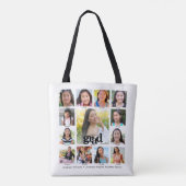 Afstuderen Wit Zwart K-12 Modern Fotocollage Tote Bag (Achterkant)
