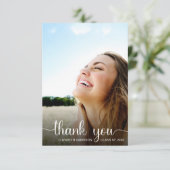 Afstuderen - witte besturing voor foto's bedankkaart (Staand voorkant)