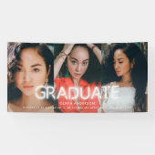 Afstuderen witte neon multi-fotomodern spandoek (Horizontaal)