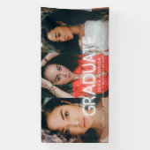 Afstuderen witte neon multi-fotomodern spandoek (Verticaal)