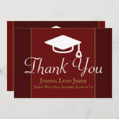 Afstuderen witte Pet Bedankt Manuscript Maroon (Voorkant / Achterkant)