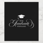 Afstuderen witte scripttypografie wijn etiket (Enkel label)