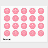 Afstuderen witte typografie op roze achtergrond ronde sticker (Vel)