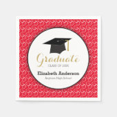 Afstuderen witte werveling op rood servetten (Voorkant)