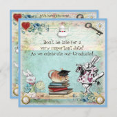 Afstuderen Wonderland Tea Party Kaart (Voorkant / Achterkant)