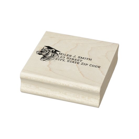 Afstuderen Wood Art Retour Adresstempel Rubberstempel (Stempel)