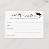 Afstuderen Woorden van Wisdom Advice voor Afstuder Advieskaart (Voorkant)