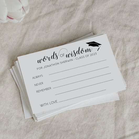 Afstuderen Woorden van Wisdom Advice voor Afstuder Advieskaart