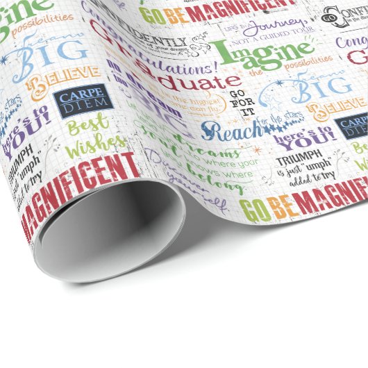 Afstuderen Word Art Cadeaupapier (Rol Hoek)