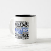 Afstuderen Word Cloud Coffee-Mok Tweekleurige Koffiemok (Voorkant links)