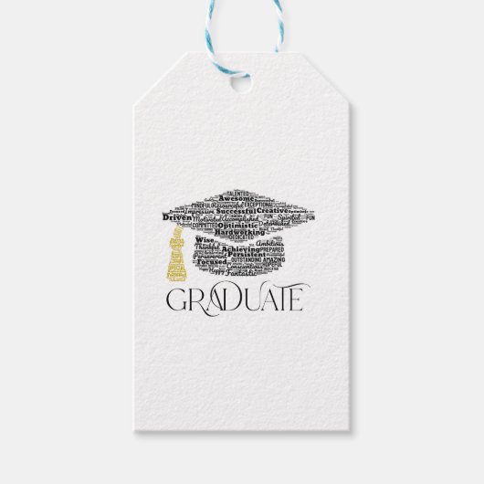 Afstuderen Word Graduation Cap Party Gift Labels Cadeaulabel (Voorkant)