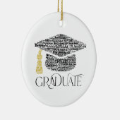 Afstuderen Word Graduation Cap Party Keramisch Ornament (Rechts)