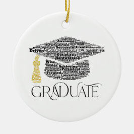 Afstuderen Word Graduation Cap Party Keramisch Ornament