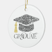 Afstuderen Word Graduation Cap Party Keramisch Ornament (Links)