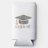 Afstuderen Word Graduation Cap Party Seltzer Blikjeskoeler (Achterkant)