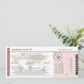 Afstuderen World Traveler Boarding Pass Invitation Kaart (Staand voorkant)