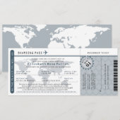 Afstuderen World Traveler Boarding Pass Invitation Kaart (Voorkant / Achterkant)