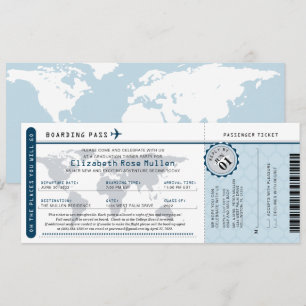 Afstuderen World Traveler Boarding Pass Invitation Kaart