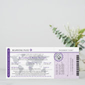 Afstuderen World Traveler Boarding Pass Invitation Kaart (Staand voorkant)