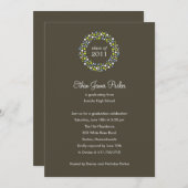 Afstuderen Wreath Graduation Party Invitation Kaart (Voorkant / Achterkant)