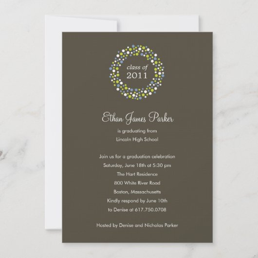 Afstuderen Wreath Graduation Party Invitation Kaart (Voorkant)