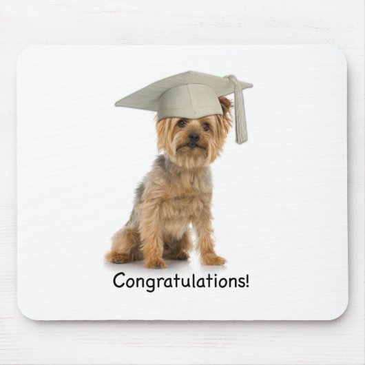 Afstuderen Yorkie Gefeliciteerd Muismat (Voorkant)