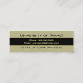 Afstuderen - Zadel Tan en zwart Contactkaartje (Achterkant)