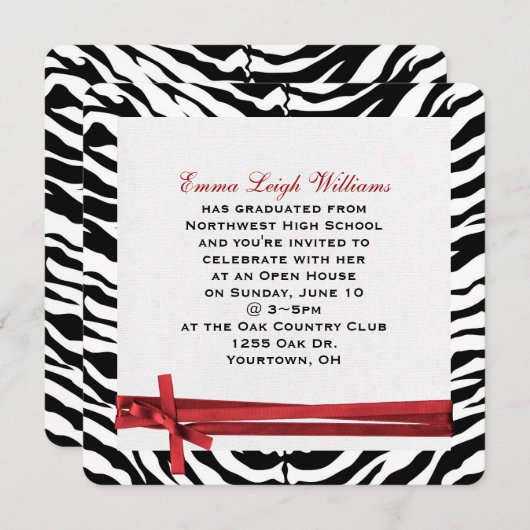 Afstuderen Zebra Lijst Kaart (Voorkant / Achterkant)