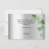 Afstuderen zilver afstuderen eucalyptus bedankkaart (Achterkant)