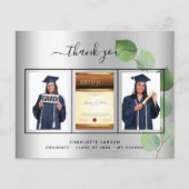 Afstuderen Zilver afstuderen foto Dank u kaart (Voorkant)